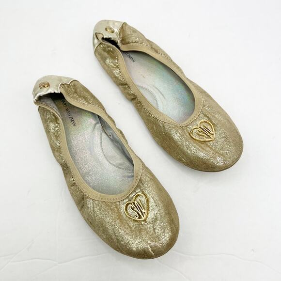 Stuart Weitzman Women's Rose Champagne Gold Ballet Flats - Picture 2 of 7